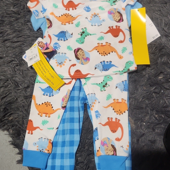 Ms. Rachel 4 Piece Blue Dinosaur Kids Pajama Set - Picture 2 of 2